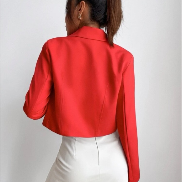 Vibrant Red blazer, new - Picture 3 of 4